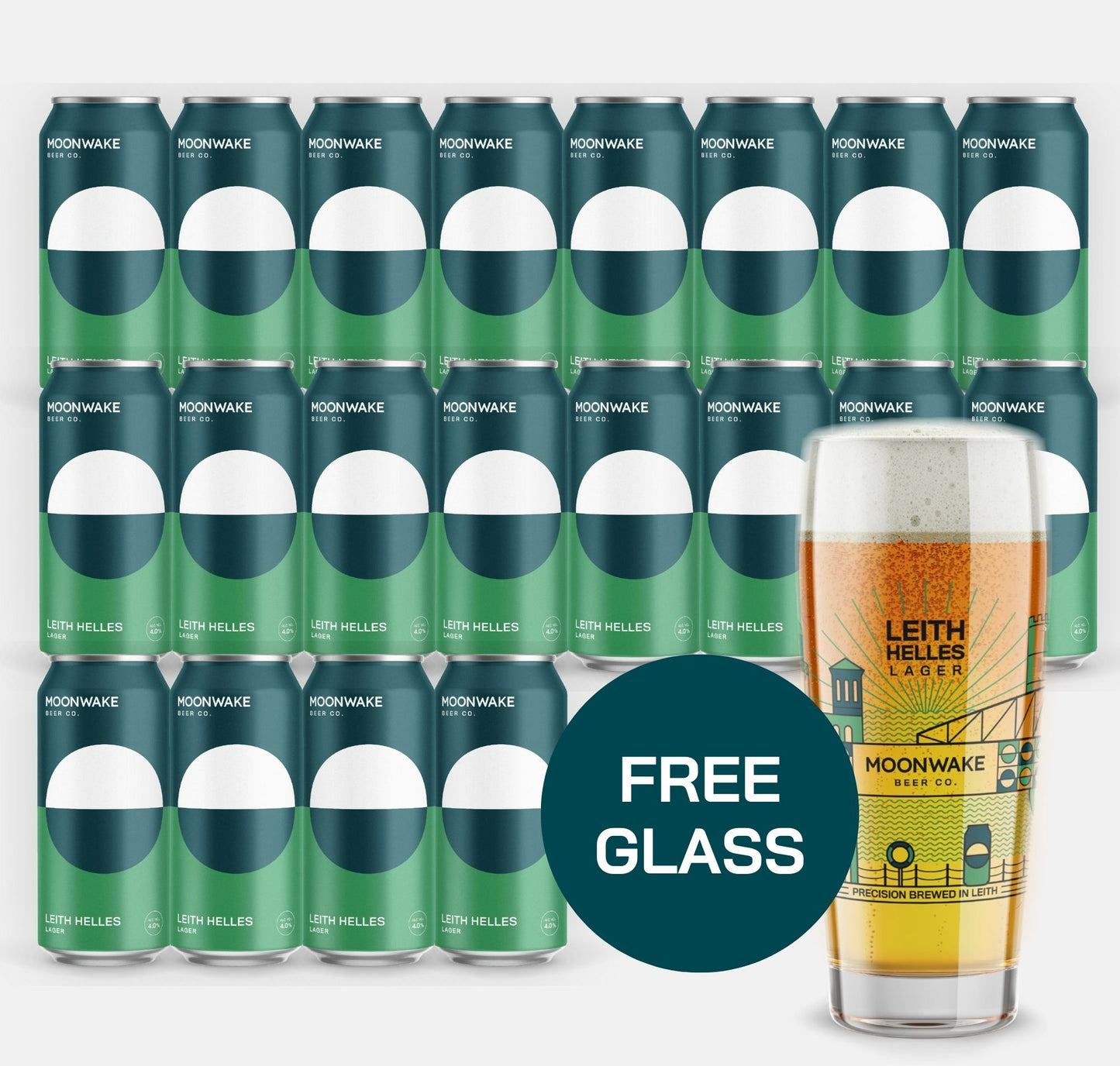 20 LEITH HELLES LAGER + PINT GLASS